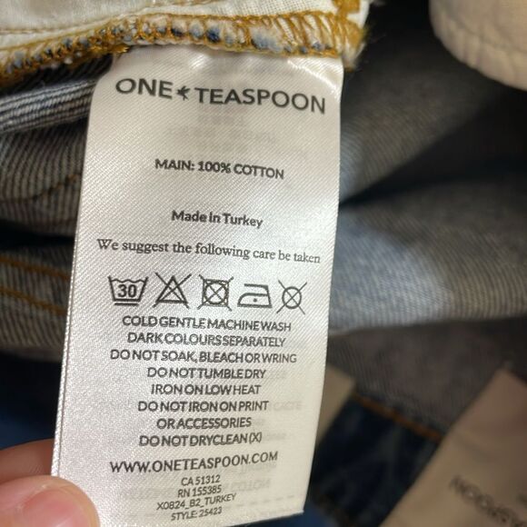 One-Teaspoon Bonitas High Waist Denim Shorts - Rosewood Sz 32 - Picture 11 of 11